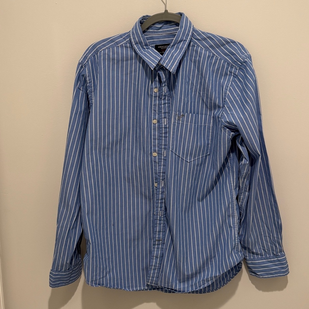 Striped American Eagle Button Down Dress Shirt